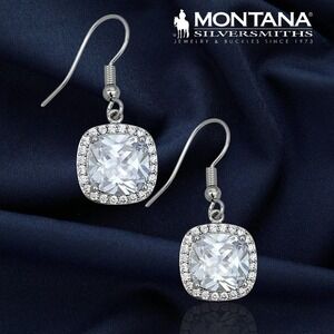 MONTANA SILVERSMITHS Marquee Lights Crystal Cubic Zirconia Earrings -Retail $55